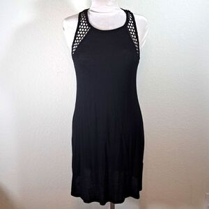 Lily Bleu Beach Women’s Vintage Cover Up Black Size M Mesh Shoulders Racer Back…